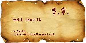 Vohl Henrik névjegykártya